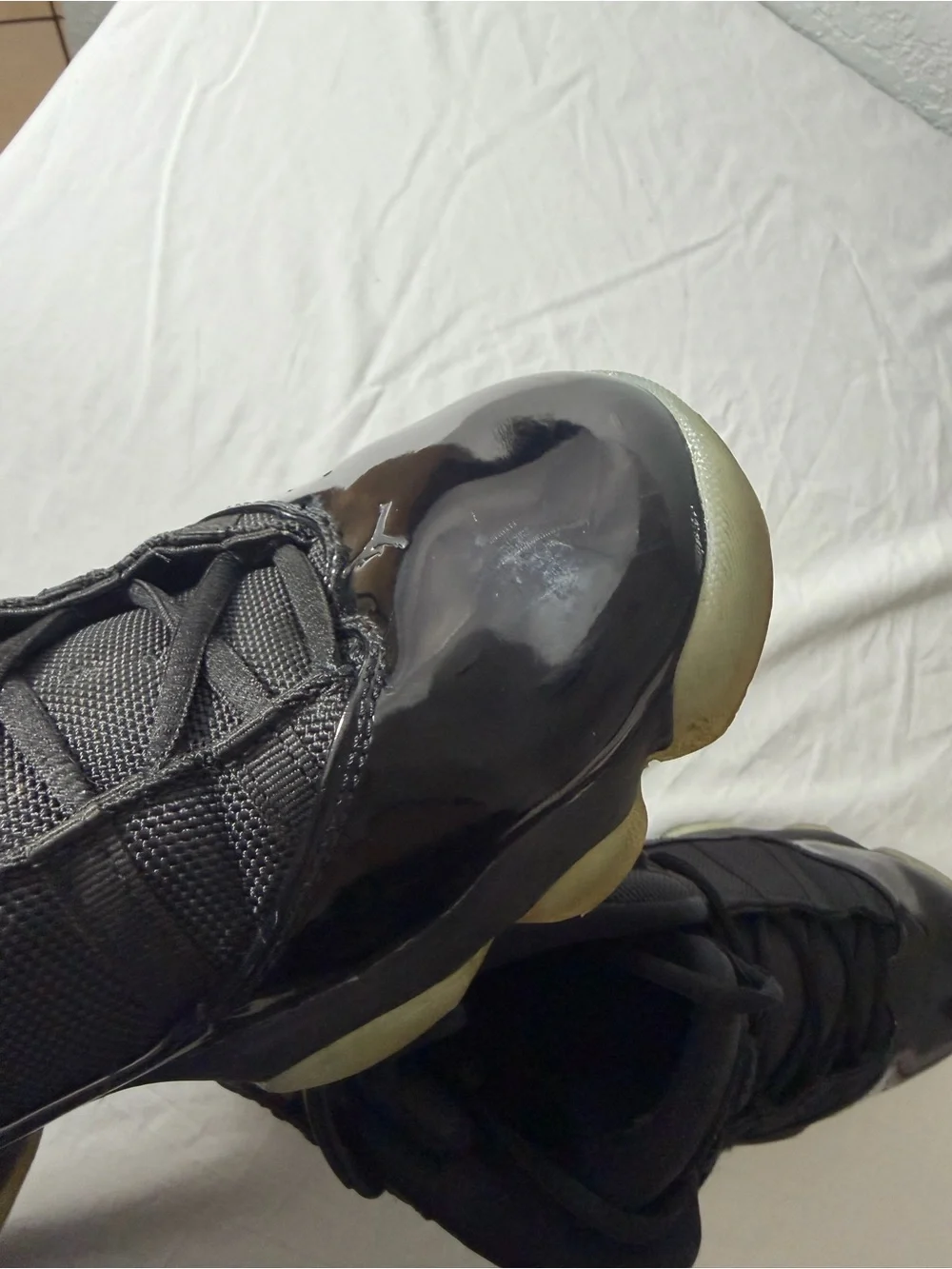 AIR JORDAN 6 RINGS 3 Black Patent Leather High-Top Sneakers with Icy Sole